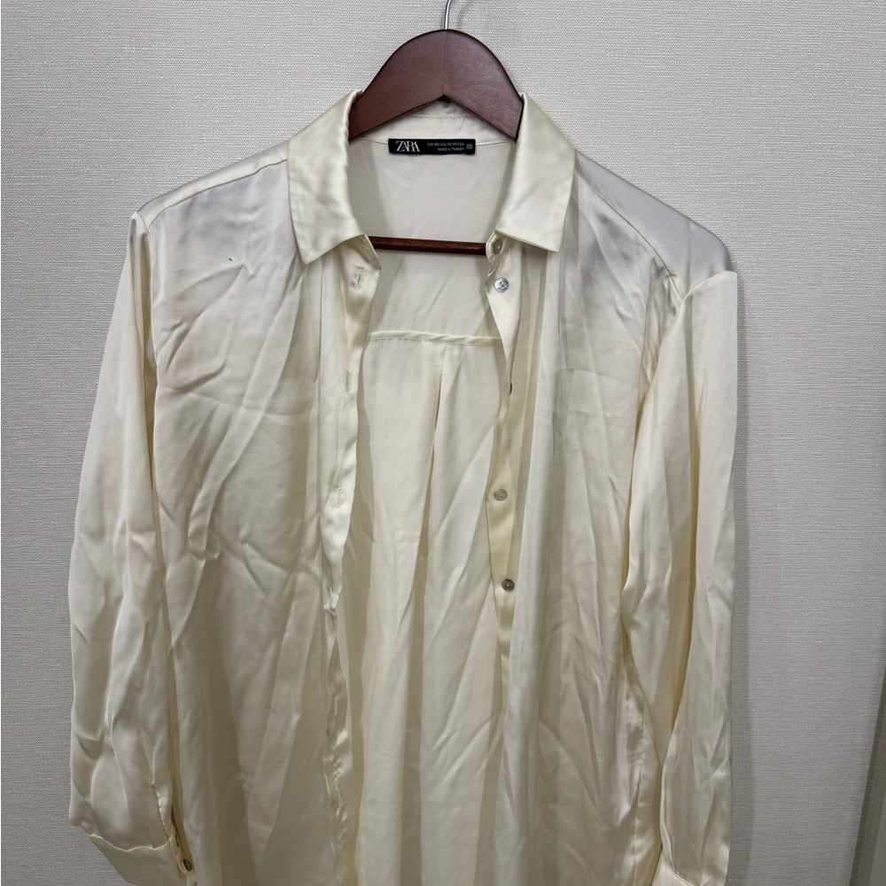 Zara Cream Oversized Shirt